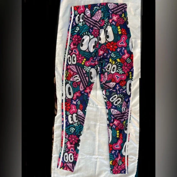 Adidas Leggings Size Small White/Blue/Red/Pink/Green Excellent Condition - Picture 7 of 10